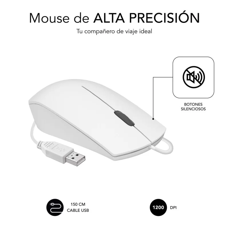 Mouse Subblim SUBMOB2BS002 White 1200 DPI