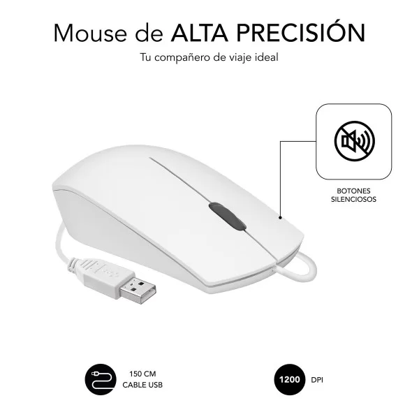 Mouse Subblim SUBMOB2BS002 White 1200 DPI