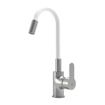 Single Handle Sink Mixer Tap CIS White Stainless steel Brass