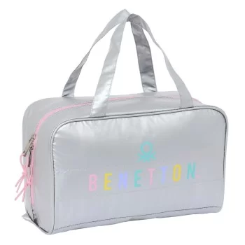 School Toilet Bag Benetton Silver Padded Silver 31 x 14 x...