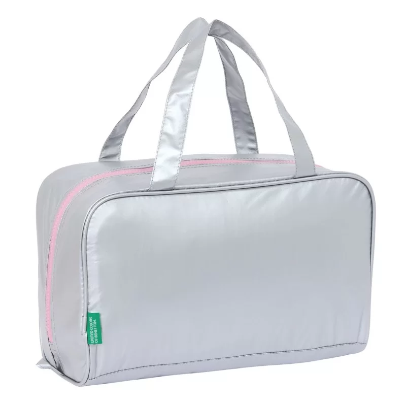 School Toilet Bag Benetton Silver Padded Silver...