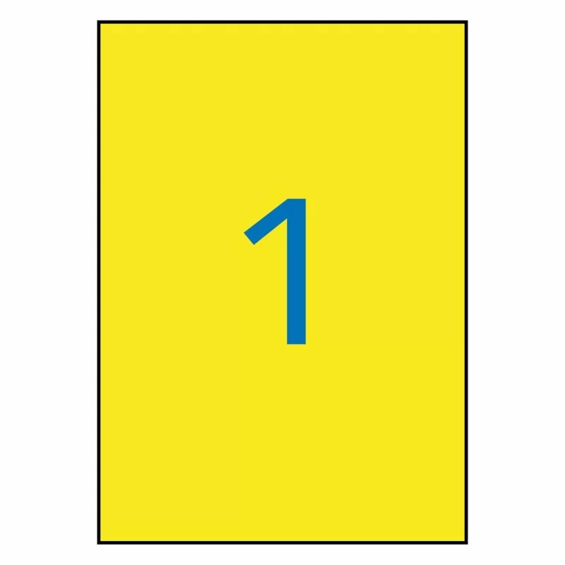 Printer Labels Apli Yellow 20 Sheets 210 x 297 mm