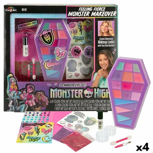 Children's Make-up Set Monster High Feeling Fierce 10 x 2 x 16,5 cm 4 Units