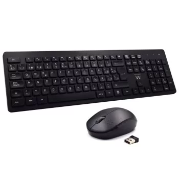Keyboard and Wireless Mouse Ewent EW3256 2.4 GHz Black...