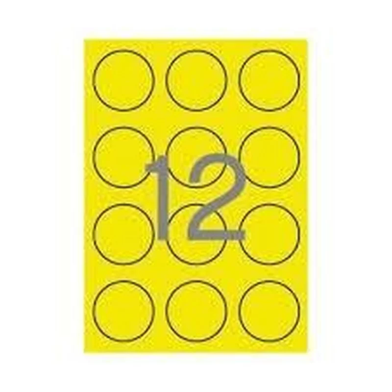 Printer Labels Apli Circular Yellow ø 60 mm