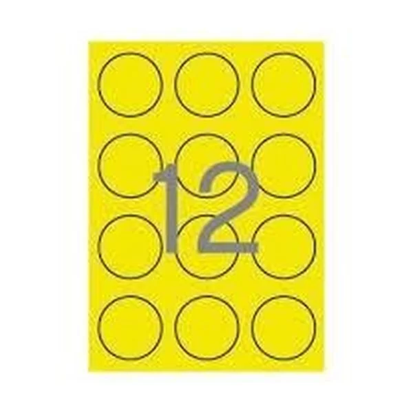 Printer Labels Apli Circular Yellow ø 60 mm