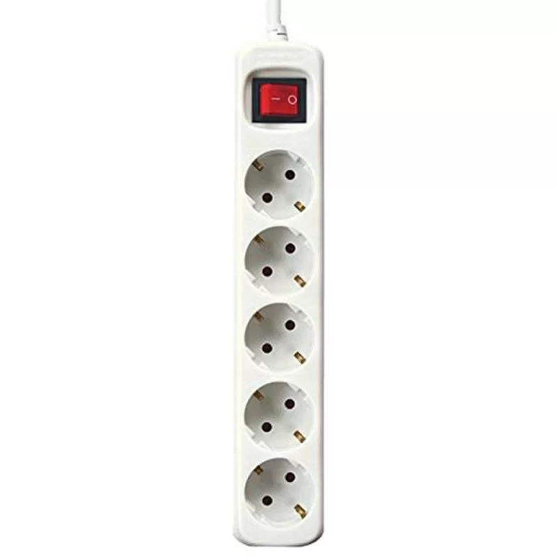 Power Socket - 5 sockets with Switch Silver Electronics