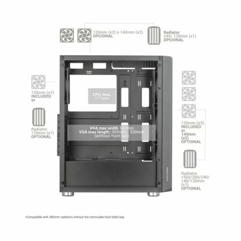 ATX Semi-tower Box Mars Gaming MC-Neo ARGB Black