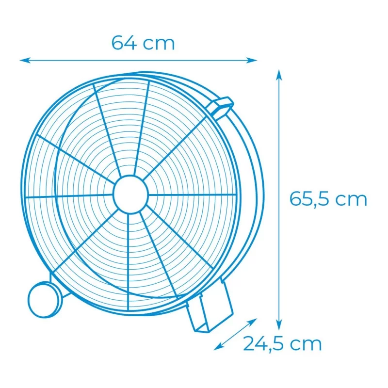 Floor Fan EDM Black 180 W Ø 60 cm industrial