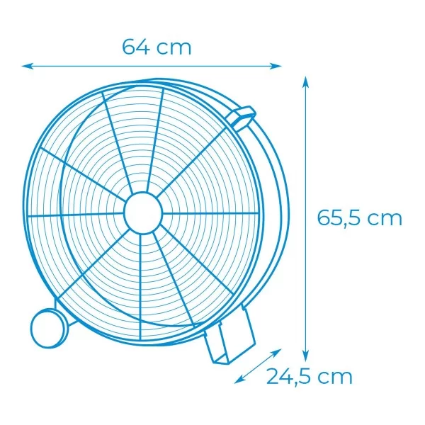 Floor Fan EDM Black 180 W Ø 60 cm industrial