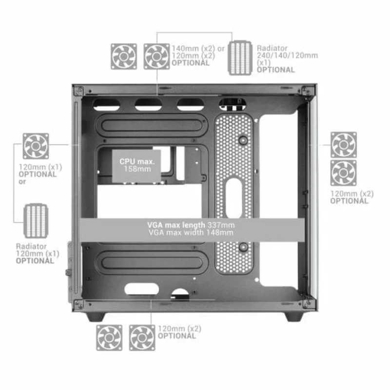 ATX Semi-tower Box Mars Gaming MC-NOVAM White