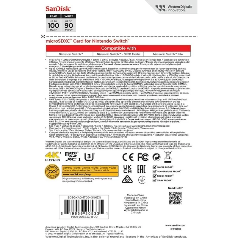 Memory Card Western Digital SDSQXAO-1T00-GN6ZN...