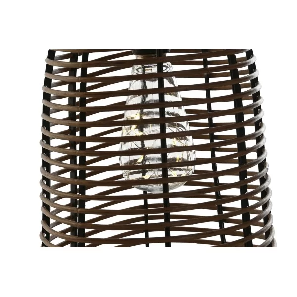 Solar lamp DKD Home Decor Brown Black Bamboo Rattan 20 x 20 x 45 cm