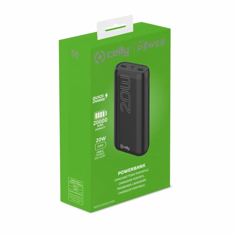 Powerbank Celly PBPD20000EVOBK Black