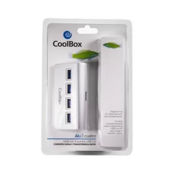 USB Hub CoolBox COO-HU4ALU3 Aluminium (4 Ports)