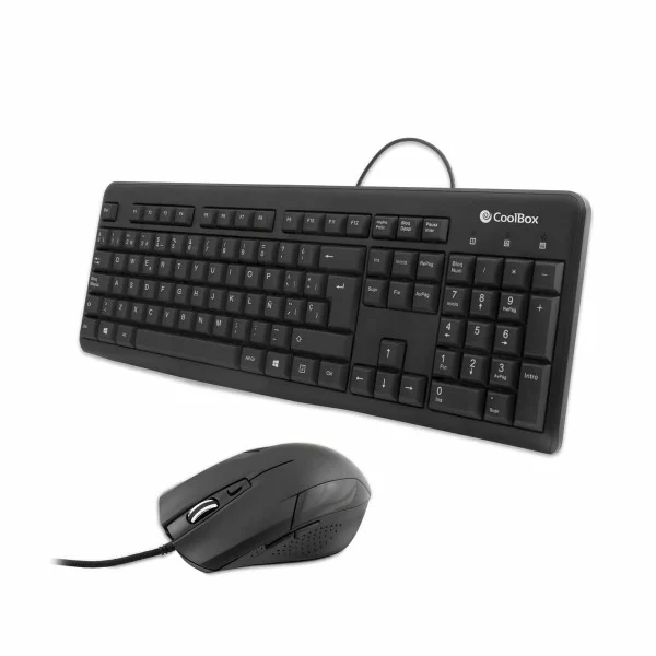 Keyboard and Mouse CoolBox COO-KTR-01U Spanish Qwerty Black