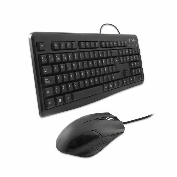 Keyboard and Mouse CoolBox COO-KTR-01U Spanish Qwerty Black