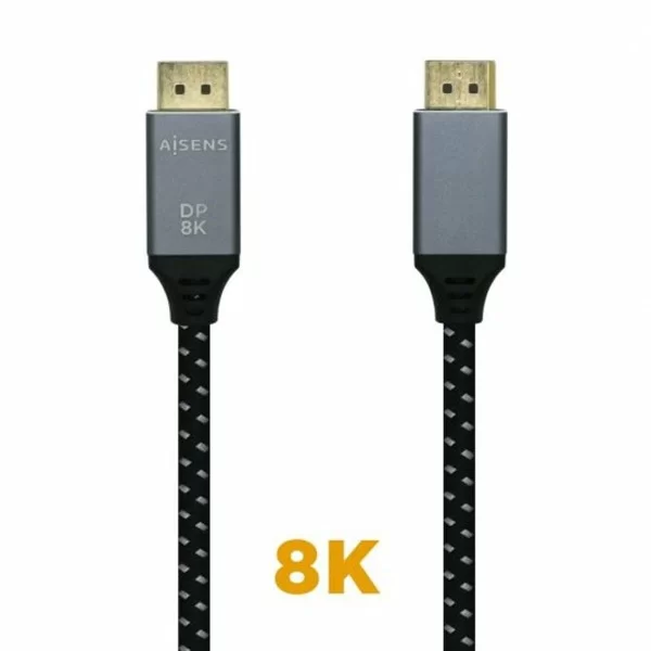 HDMI Cable Aisens 2 m Black Black/Grey