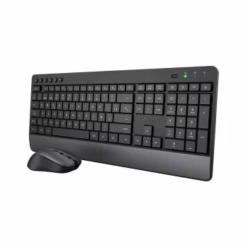 Keyboard and Mouse Trust Trezo Black Spanish Qwerty...