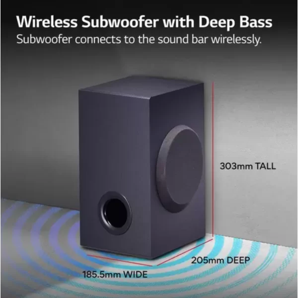 LG SQC1 2.1 Wireless Compact Sound Bar