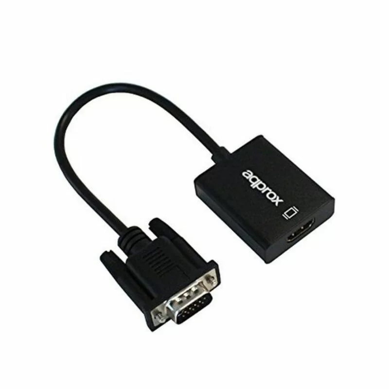 VGA to HDMI Adapter with Audio approx! APPC25 3,5 mm Micro USB 20 cm 720p/1080i/1080p Black