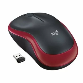 Wireless Mouse Logitech M185 Red Black Black/Red