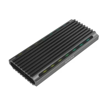 Hard drive case Aisens ASM2-RGB011GR USB Grey Ethernet...