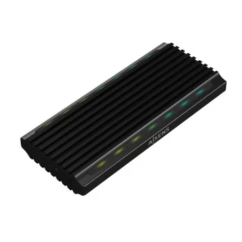 Hard drive case Aisens ASM2-RGB012B USB Black Ethernet...