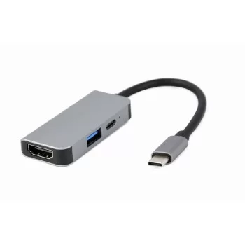 USB Hub GEMBIRD A-CM-COMBO3-02 Silver