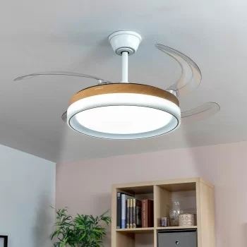 LED Ceiling Fan with 4 Retractable Blades Blalefan...