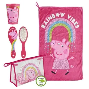 Toilet Bag with Accessories Peppa Pig 4 Pieces Fuchsia...