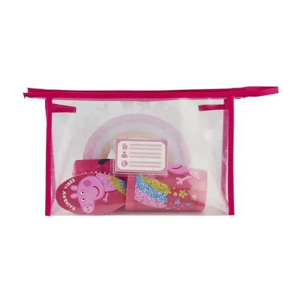 Toilet Bag with Accessories Peppa Pig 4 Pieces Fuchsia (23 x 16 x 7 cm)
