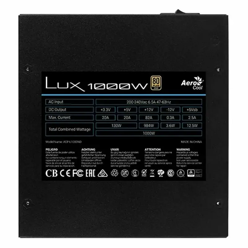 Power supply Aerocool LUX1000 1000 W 130 W 80...