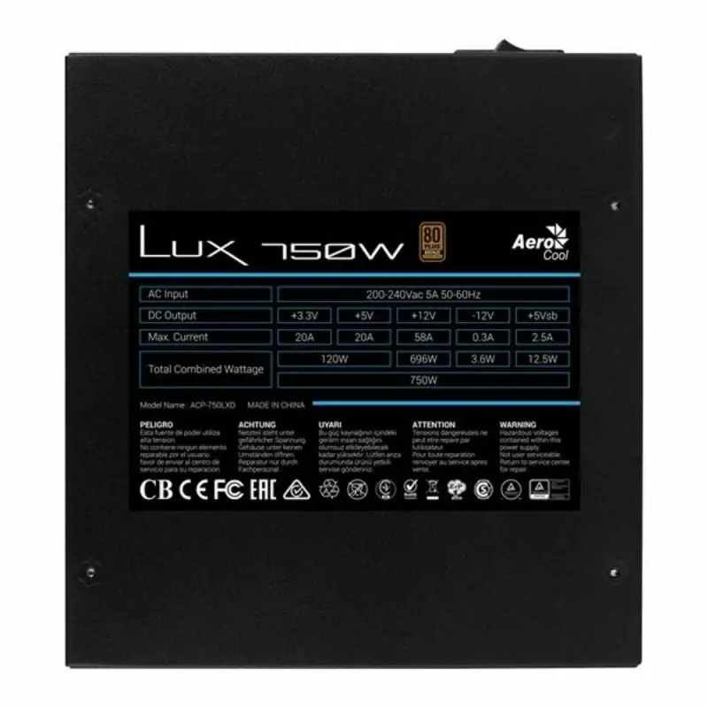 Power supply Aerocool LUX 750W 750W ATX 750 W...