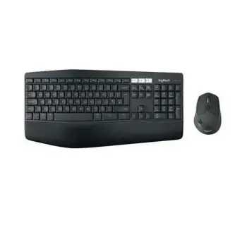 Keyboard and Mouse Logitech 920-008228 Black Spanish...
