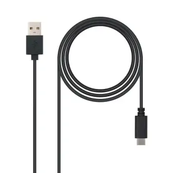 USB A to USB-C Cable NANOCABLE USB 2.0, 1m Black 1 m