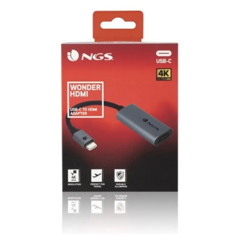 USB-C to HDMI Adapter NGS NGS-HUB-0055 Grey 4K...
