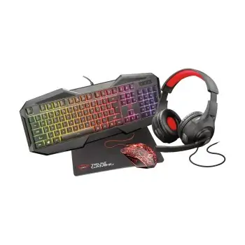 Keyboard with Gaming Mouse Trust GXT 1180RW Black Spanish...