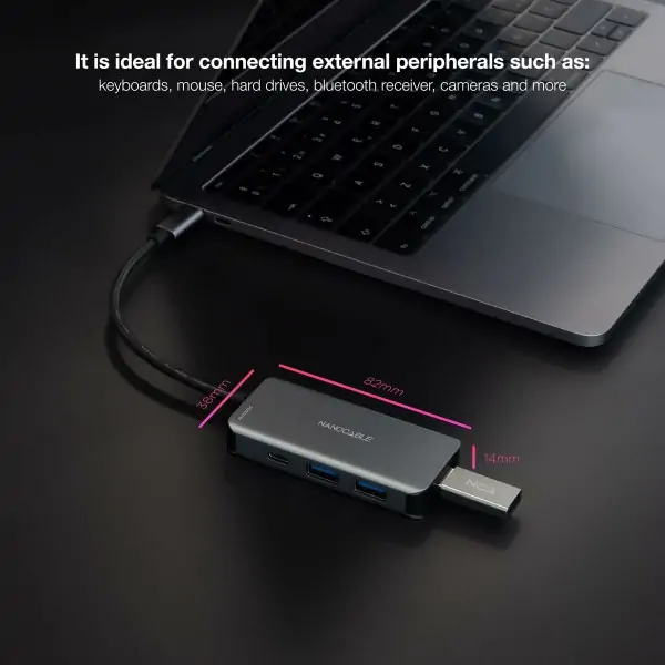 USB Hub NANOCABLE 10.16.1005 Grey